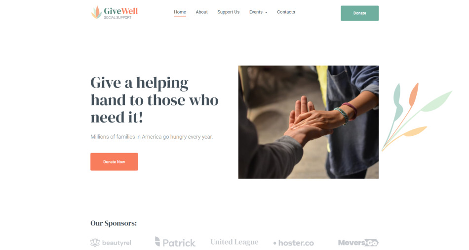 GiveWell Website Builder Template 153532