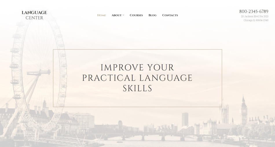 Language School  Website Builder Template 59184
