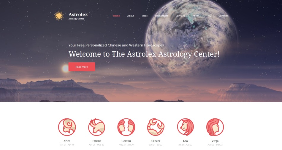 Astrology Center Premium  Website Builder Template 65304