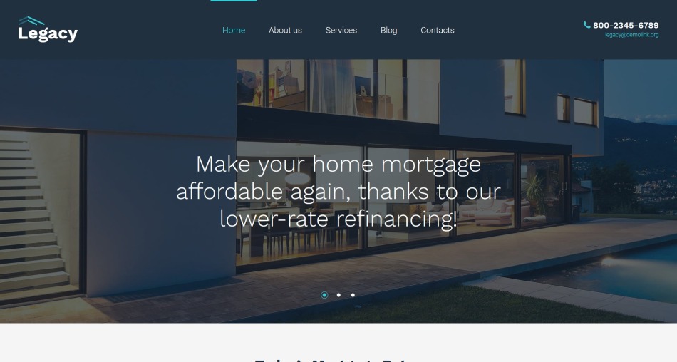 Estate and Mortgage  Website Builder Template 66549