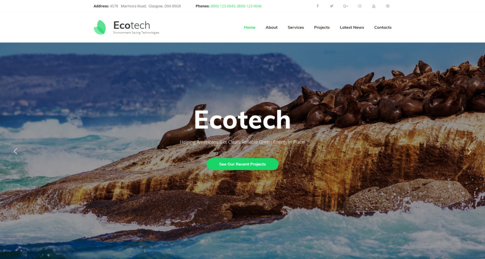Ecotech Website Builder Template 80402
